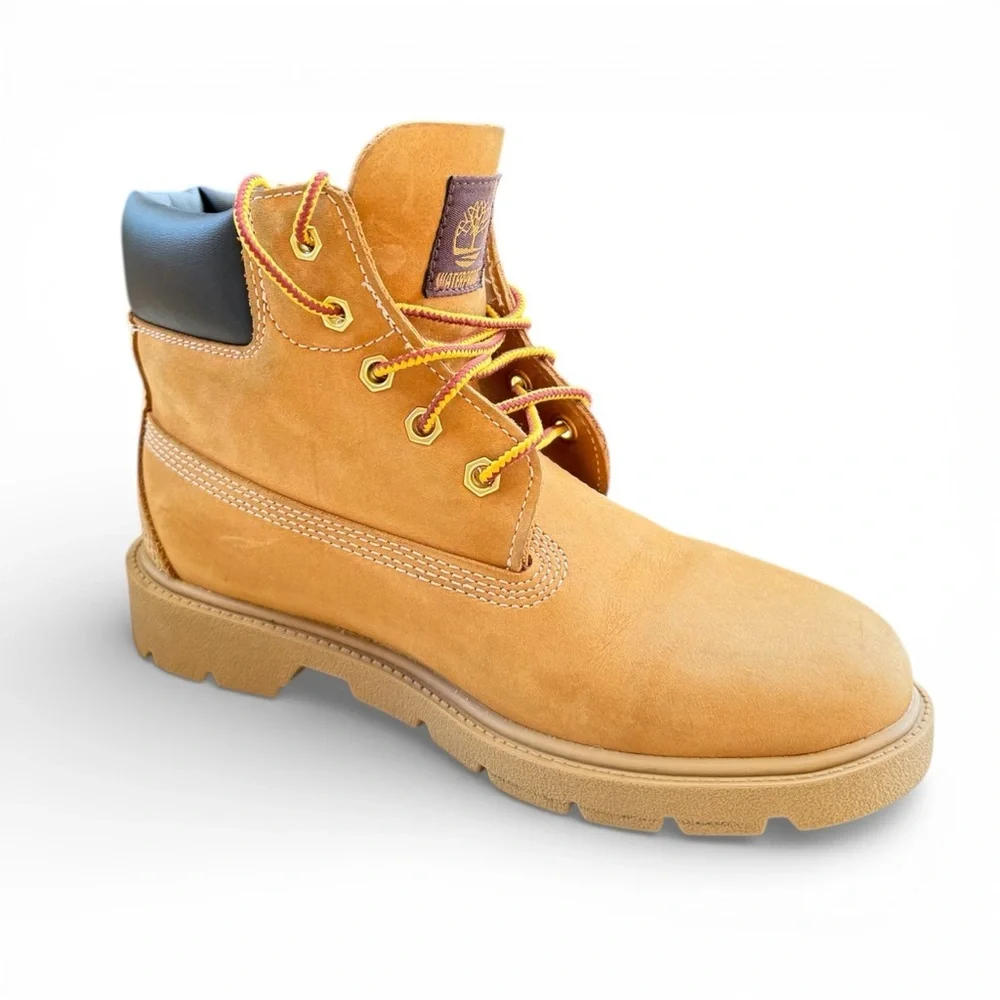 Timberland Boots Kids Waterproof Leather Brown Size 2.5 Lace-Up